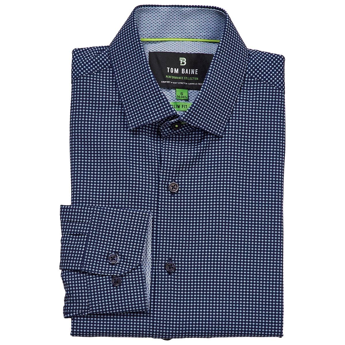 Mens Tom Baine Slim Fit Geometric Diamond Dress Shirt