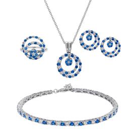 Gianni Argento Lab Grown Sapphire Round Spinner 4pc. Set