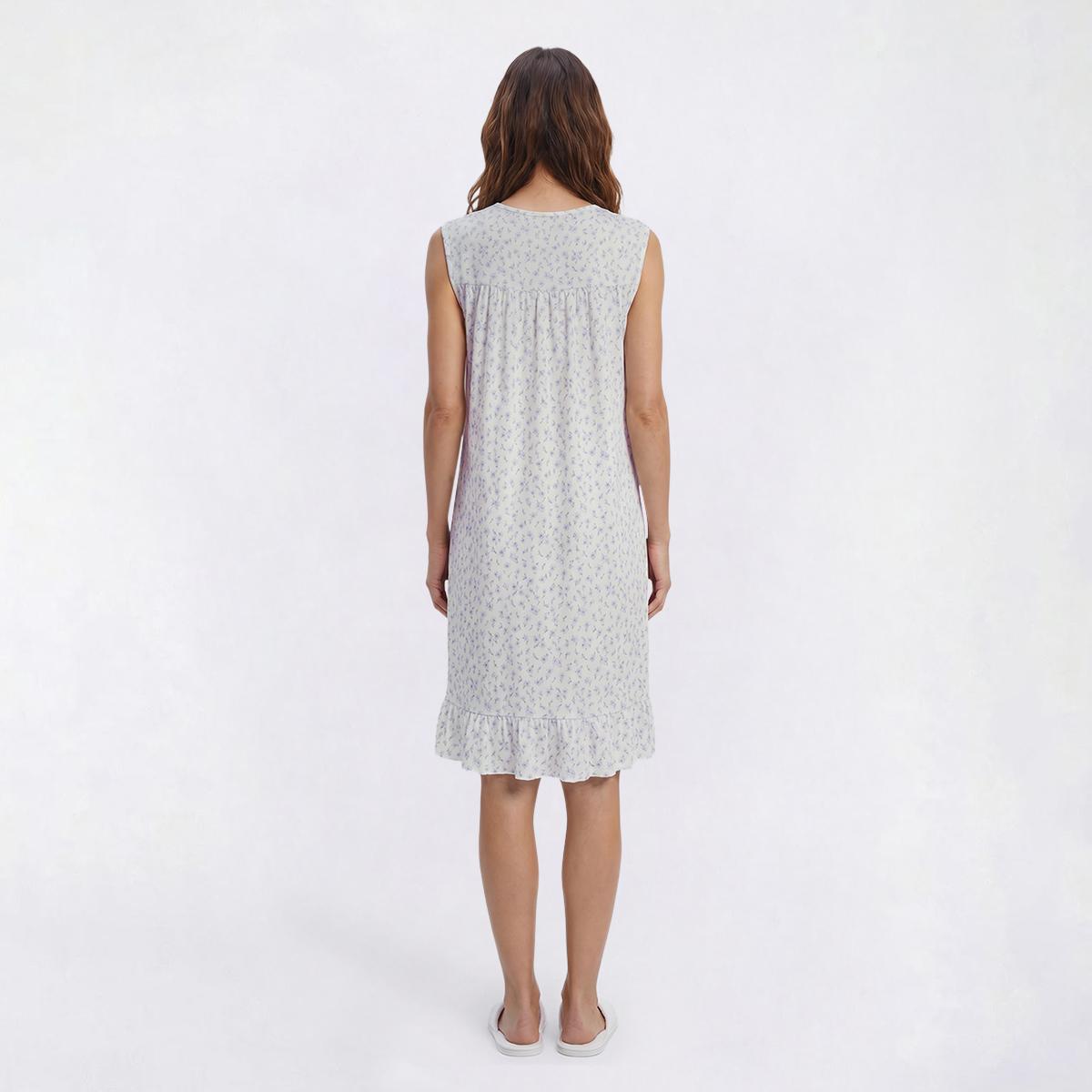 Womens Elizabeth & Nicole Sleeveless Floral Trim Waltz Nightgown