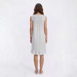 Womens Elizabeth & Nicole Sleeveless Floral Trim Waltz Nightgown