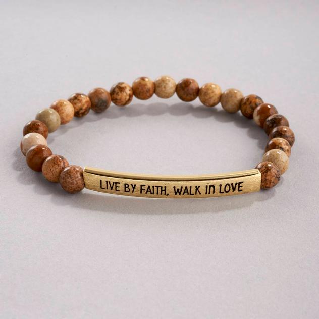 Beautiful Blessings Inspirational Jasper Beaded Stretch Bracelet