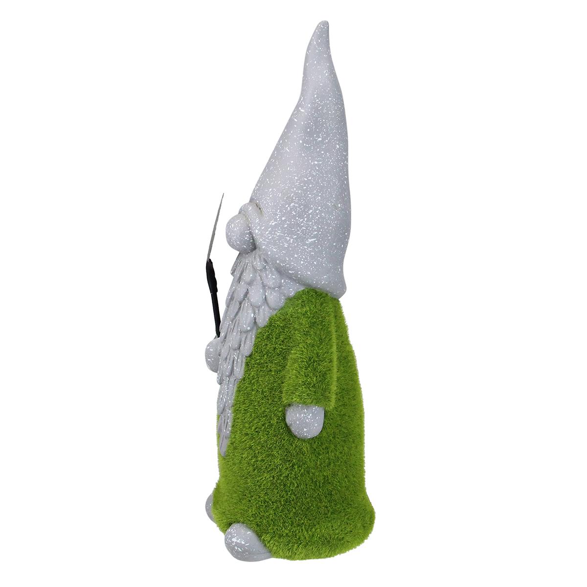 Northlight Seasonal 14in. Moss Covered Gnome with Shovel Statue