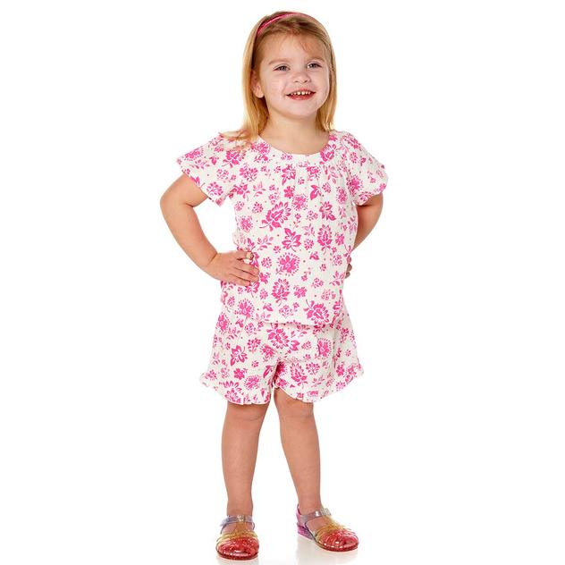 Toddler Girl BTween® Flower Flowy Tunic & Shorts Set & Sunglasses