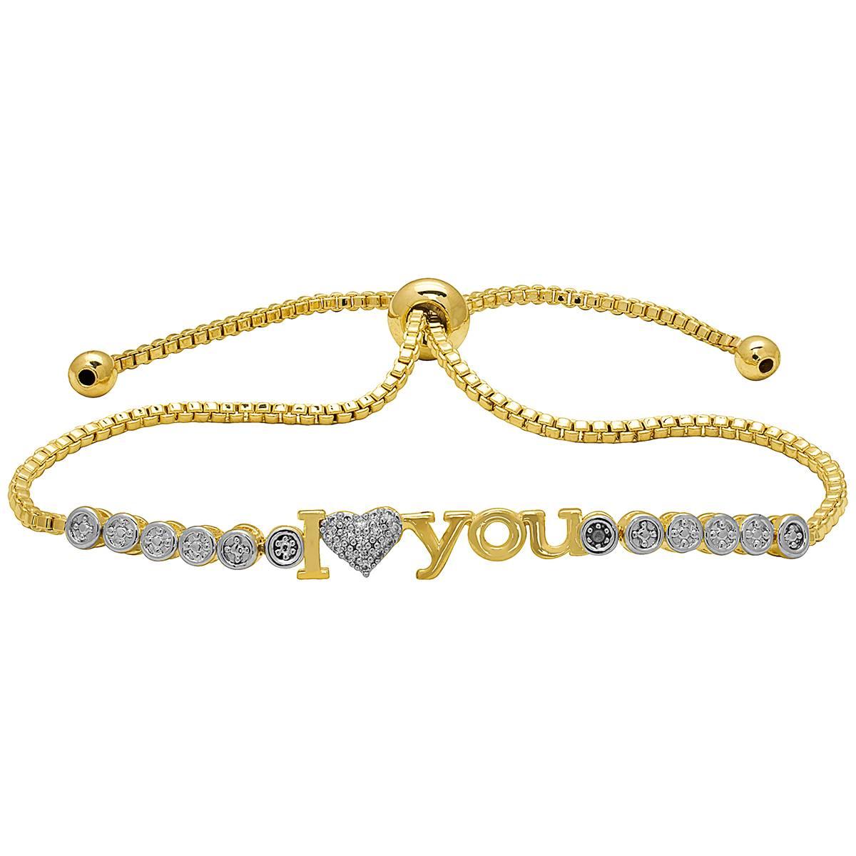 Accents by Gianni Argento I Love You Script Adjustable Bracelet