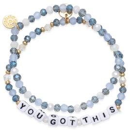 Beautiful Blessings You Got This Tonal Blue Stretch Bracelet Set