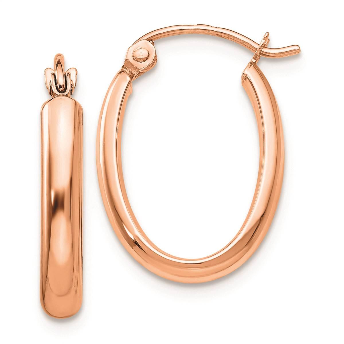 Gold Classics(tm) 14kt. Rose Gold 20x3.75mm Hoop Earrings