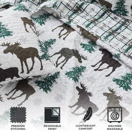 FreshFolds 3pc. Premium Nature Reversible Bedspread Quilt Set