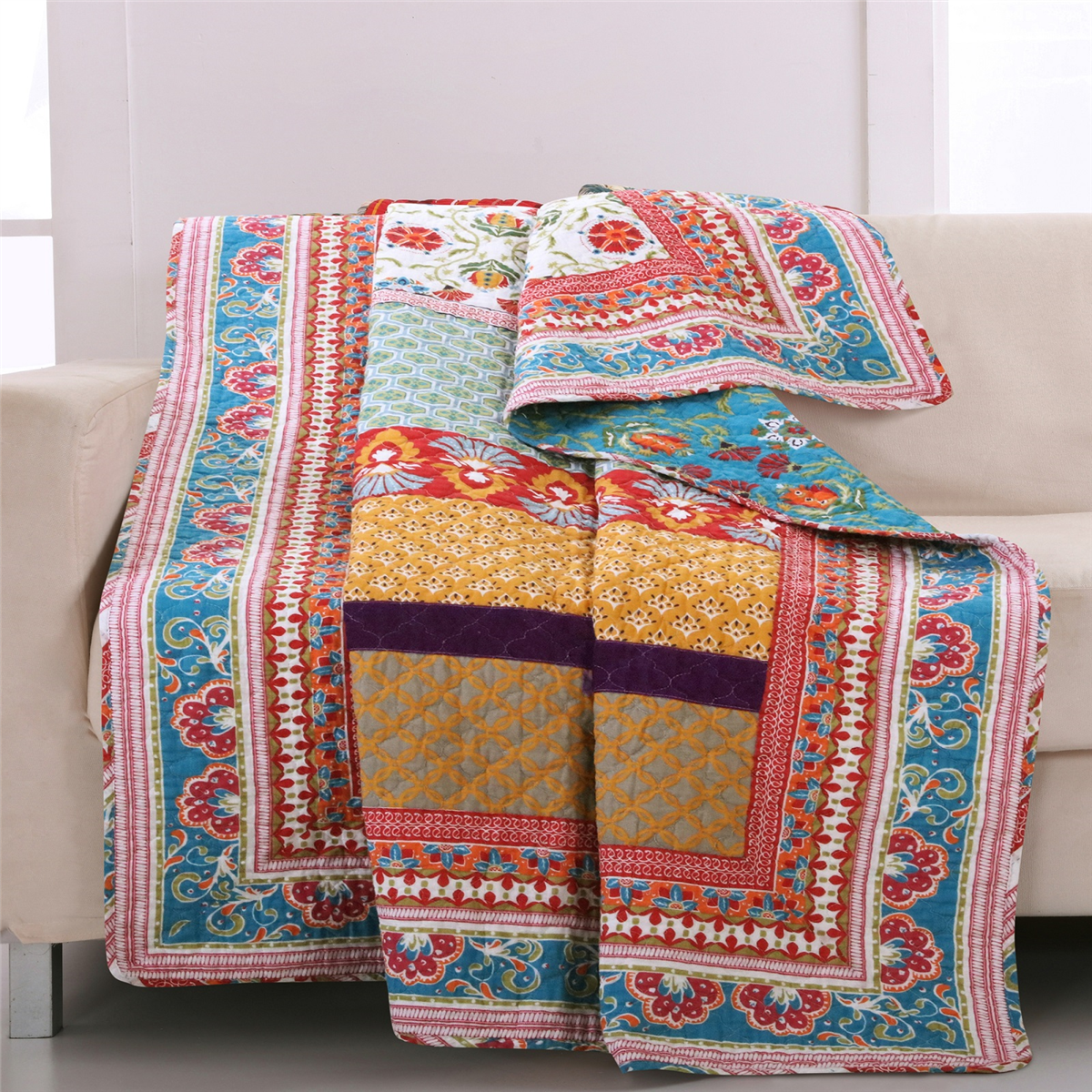 Greenland Home Fashions™ Thalia Reversible Quilted Throw Blanket