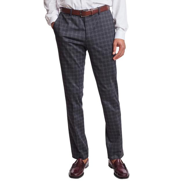 Mens Paisley & Gray® Plaid Dress Pants - Grey/Burgundy