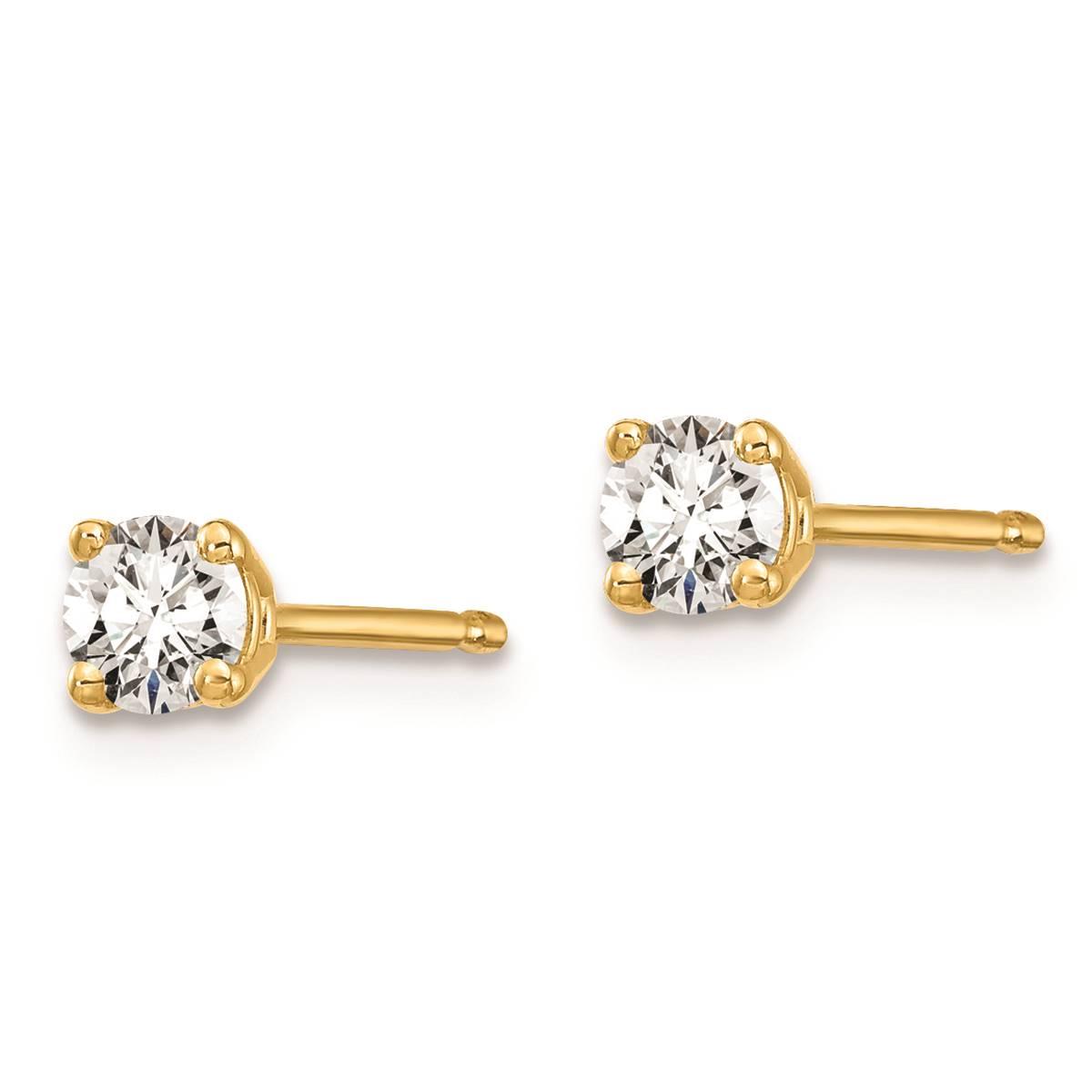 Pure Fire 14kt. Yellow Gold 4-Prong 1/4ctw. Diamond Stud Earrings