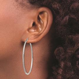 Gold Classics™ 14k White Gold Satin 50mm Hoop Earrings