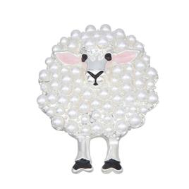 Napier Silver-Tone White Pearl Sheep Pin