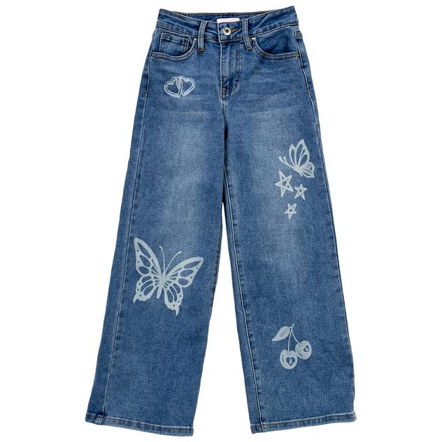 Girls (7-14) YMI® Wide Leg Tattoo Print Jean