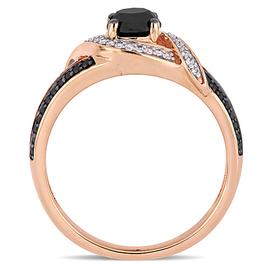 Radiant Rainbow™ Rose Gold Black Twist Engagement Ring