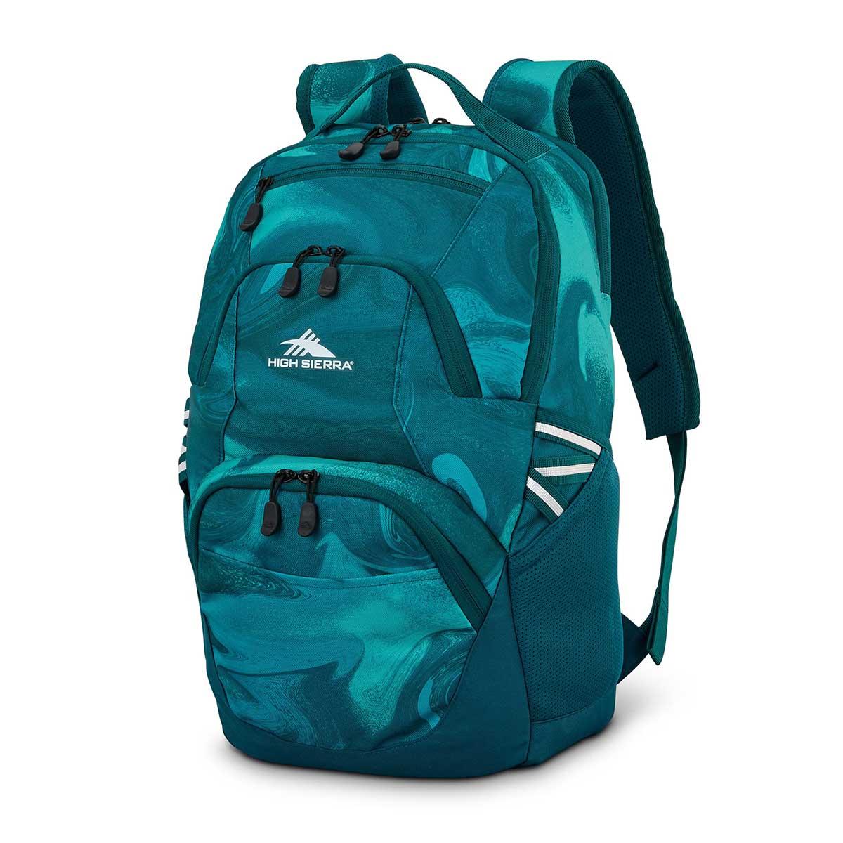 High Sierra Swoop Signature Backpack - Teal Marble Swirl