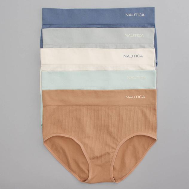 Womens Nautica 5pk. Ribbed Seamless Brief Panties NT9203-5PKBM