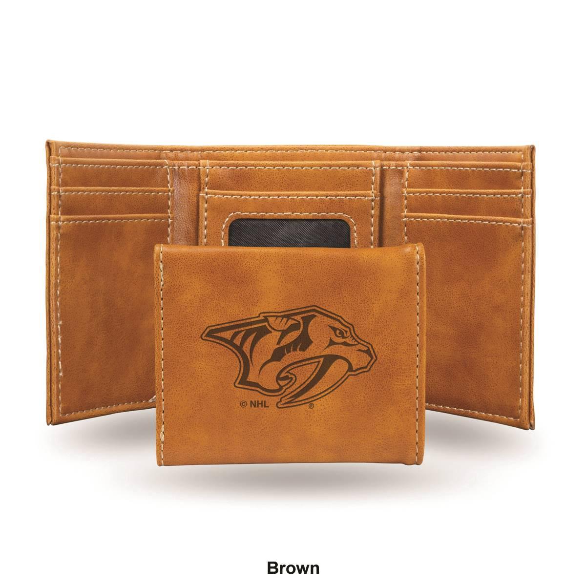 Mens NHL Nashville Predators Faux Leather Trifold Wallet
