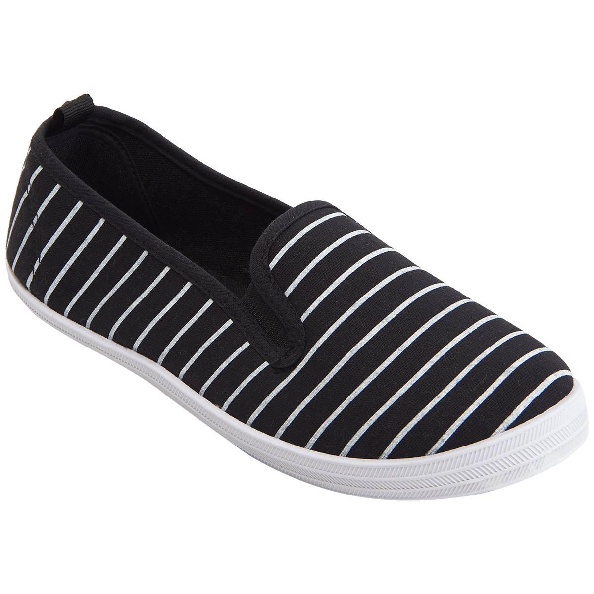 Womens Ashley Blue Stripe Twin Gore Flats