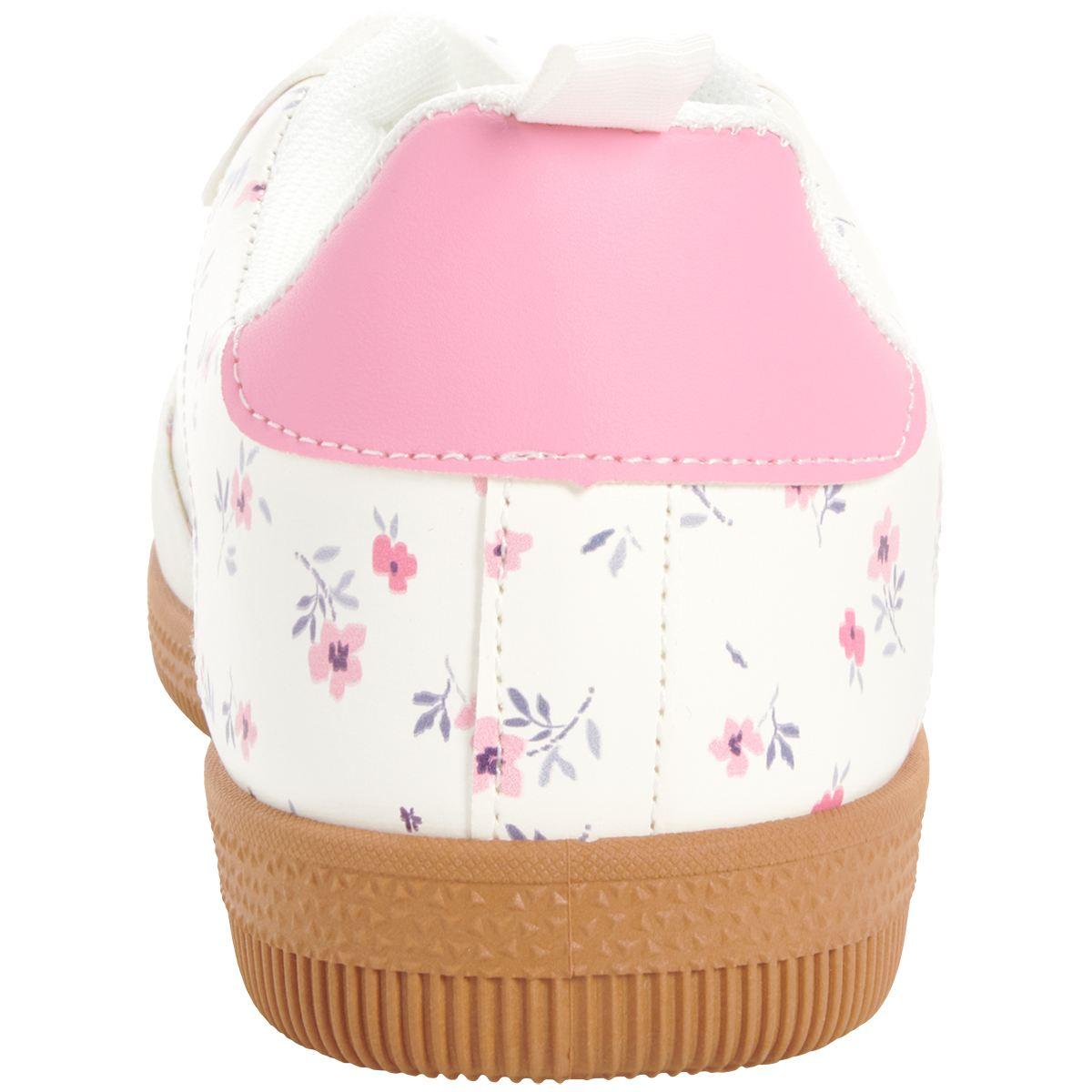 Womens Love 83 White/Pink Floral Fashion Sneakers