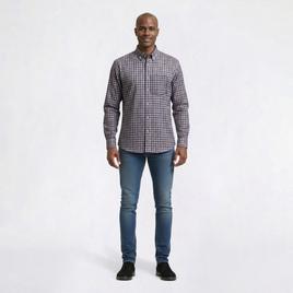 Mens Preswick & Moore(R) Regular Fit Stretch Dress Shirt - Eggplant
