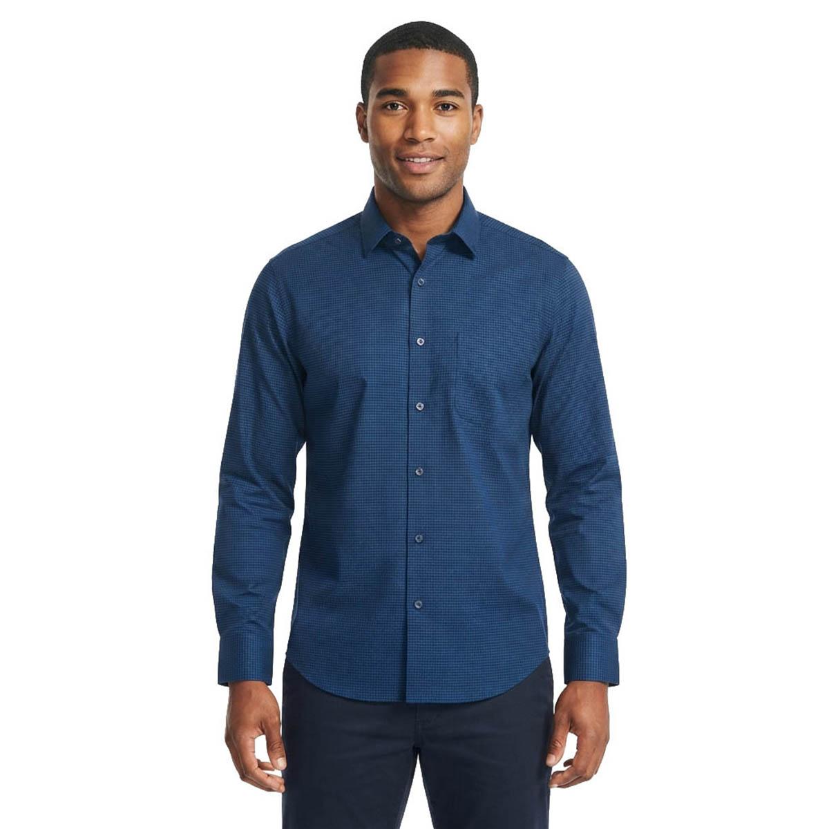 Mens Tom Baine Regular Fit Check Dress Shirt - Blue/Black