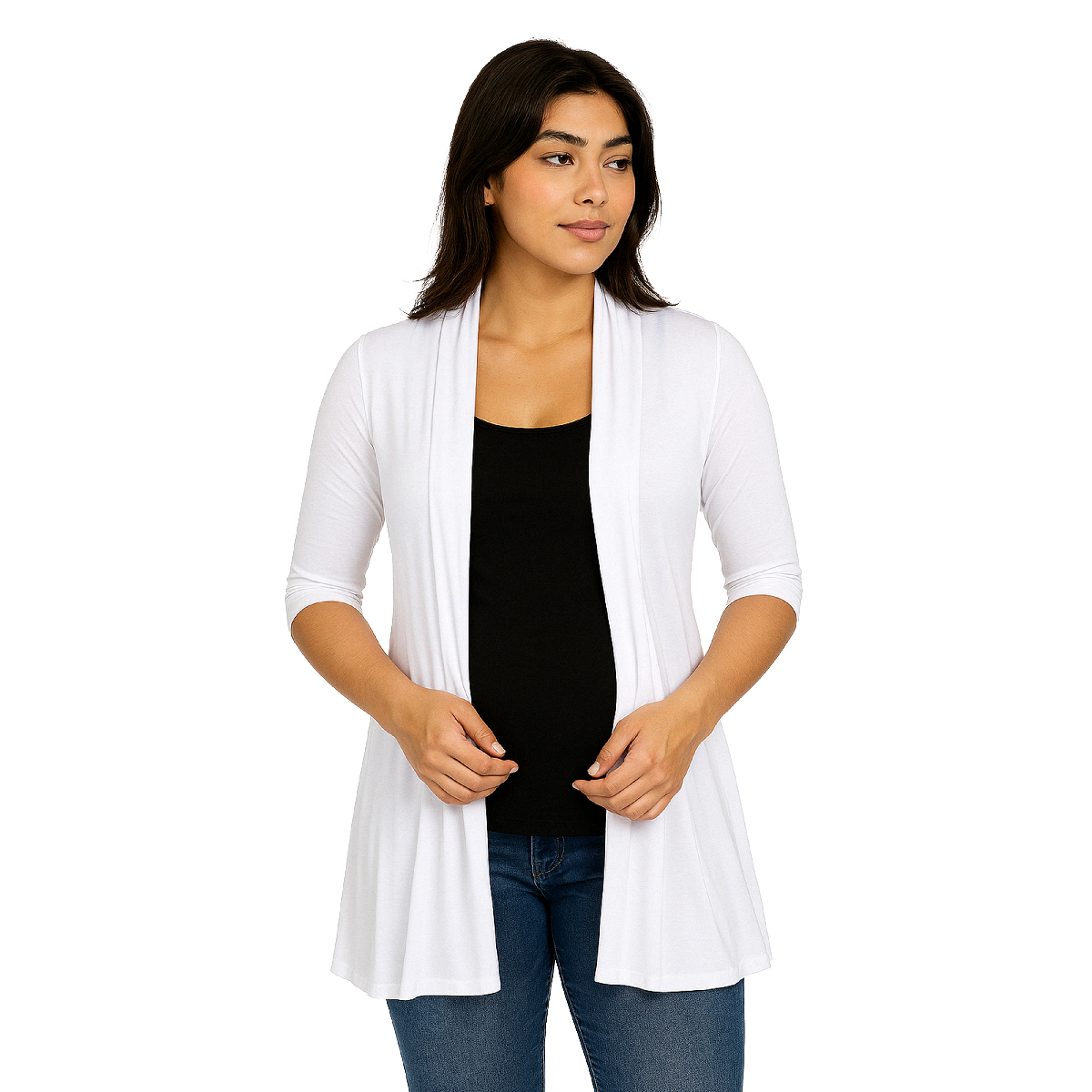 Womens 24/7 Comfort Apparel Half Sleeve Maternity Cardigan