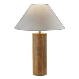 9th & Pike(R) 26in. White Shade Natural Wood Cylinder Table Lamp