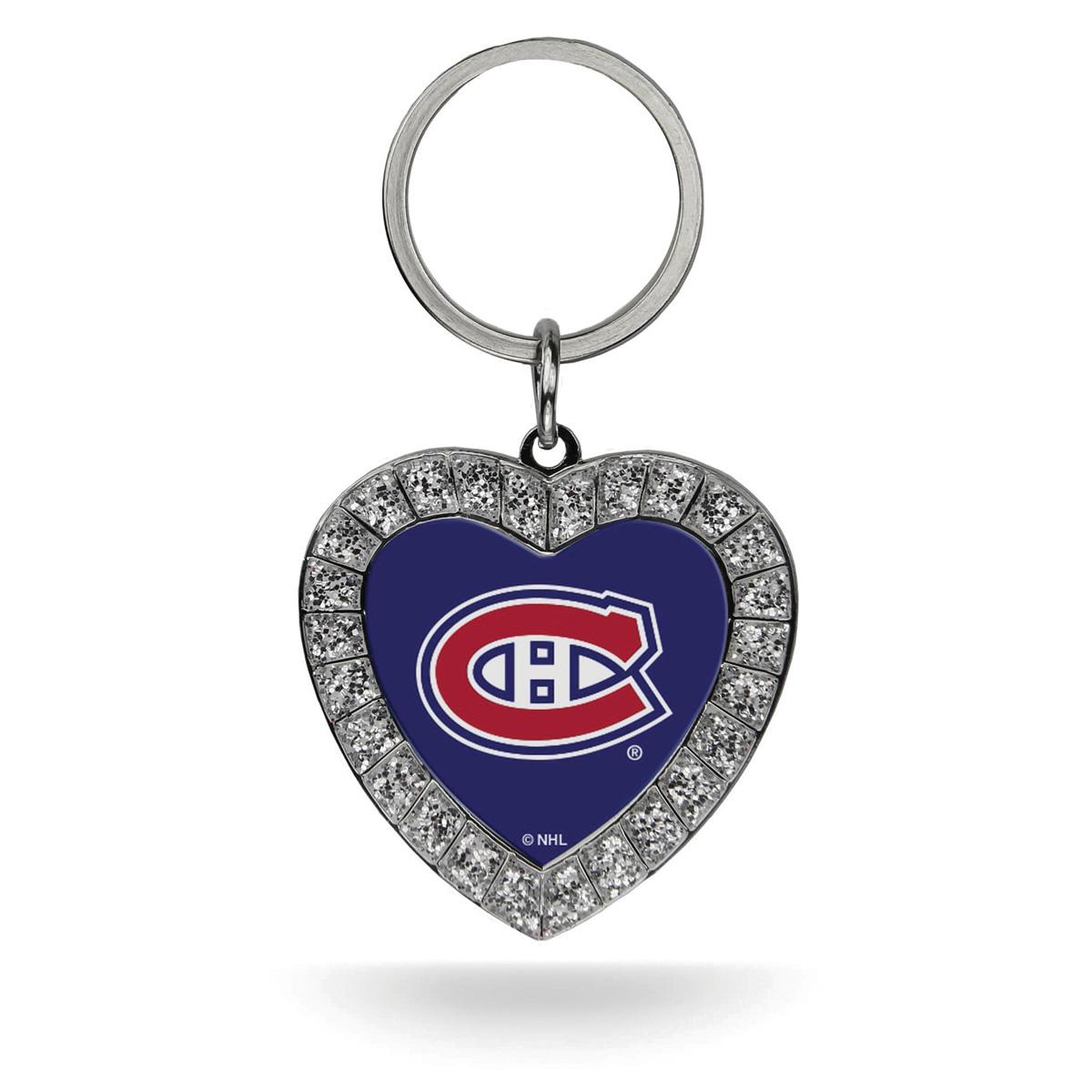Womens NHL Montreal Canadiens Rhinestone Heart Key Ring