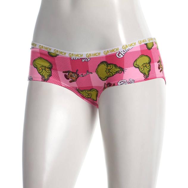Juniors Grinch Licensed Grinch & Max Buffalo Toss Hipster Panties