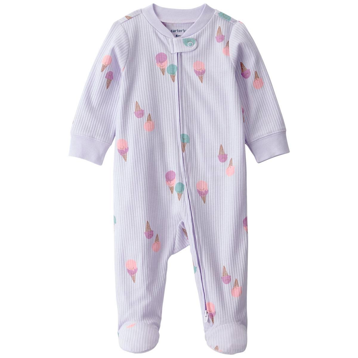 Baby Girl (NB-9M) Carter''s(R) Ice Cream 2 Way Textured Pajamas