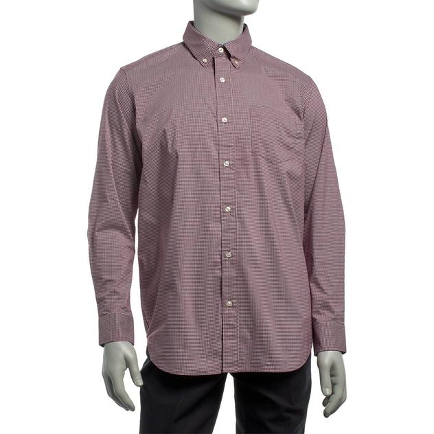 Mens Architect® Regular Fit Gingham Button Down Poplin Shirt