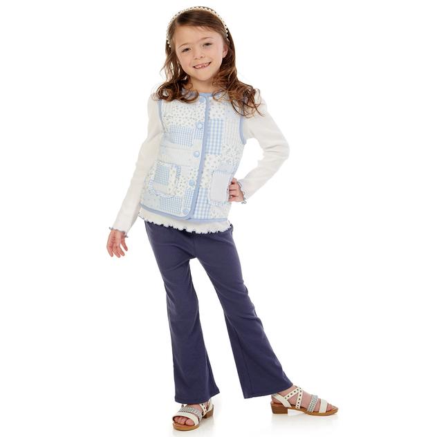 Girls (4-6x) Little Lass® 3pc. Quilted Vest w/ Tee & Legging Set