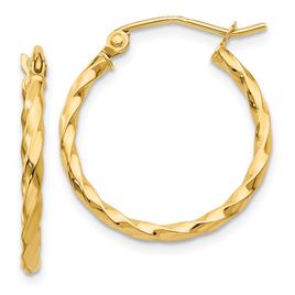 Gold Classics(tm) 14kt. Gold 15mm Twist Hoop Earrings