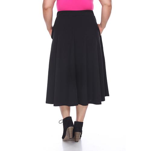 Plus Size White Mark Tasmin Flare Midi Skirt