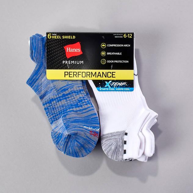 Mens Hanes Ultimate® X-Temp™ 6pk. Premium Heel Shield Socks