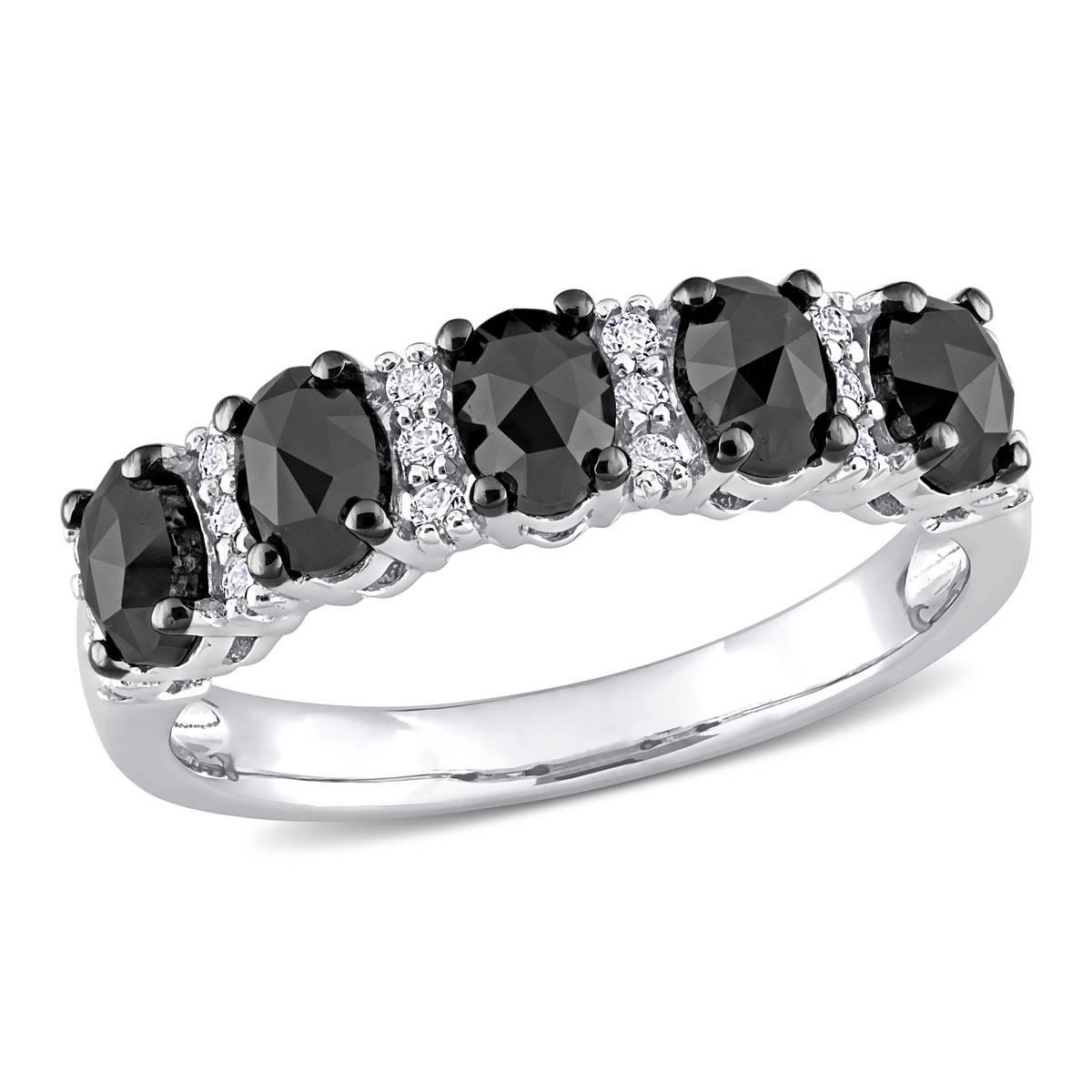Radiant Rainbow(tm) White Gold Moissanite Semi-Eternity Band