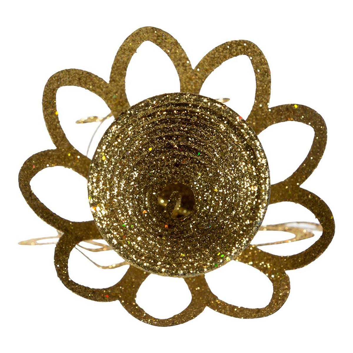 Kurt Adler 12in. Gold Glitter Metal Angel Treetop
