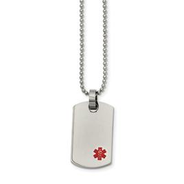 Mens Gentlemen's Classics(tm) Small Dog Tag Medical Pendant Necklace