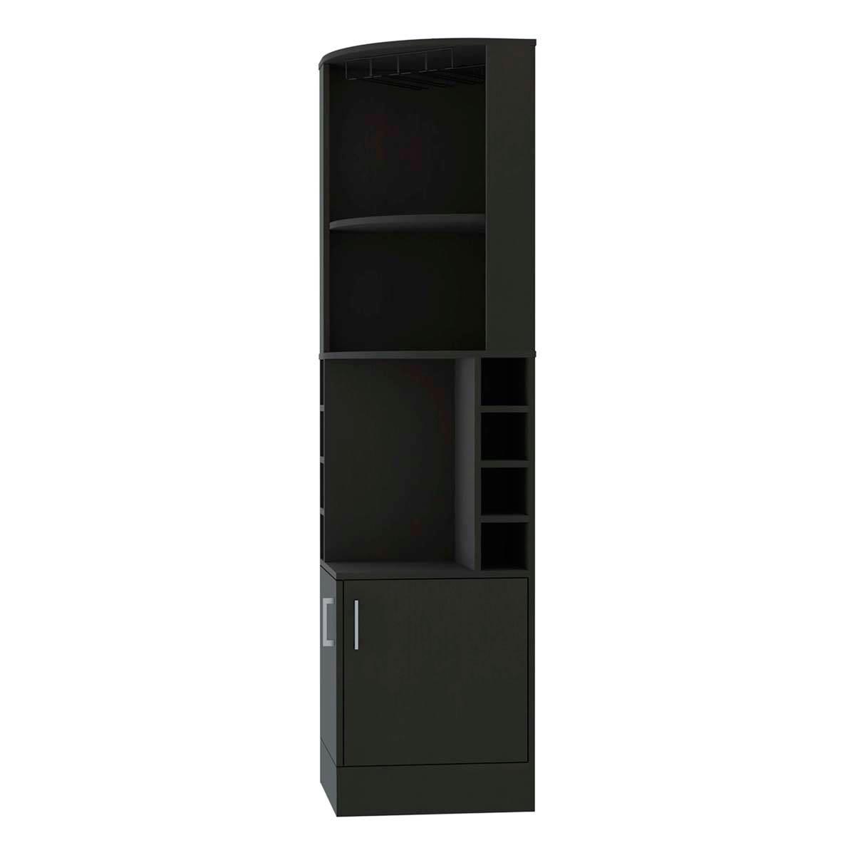 FM FURNITURE Kava Delhi Black Corner Bar Cabinet