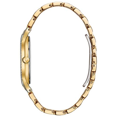 Mens Bulova Phantom Gold-Tone Crystal Pave Dial Watch - 98A229