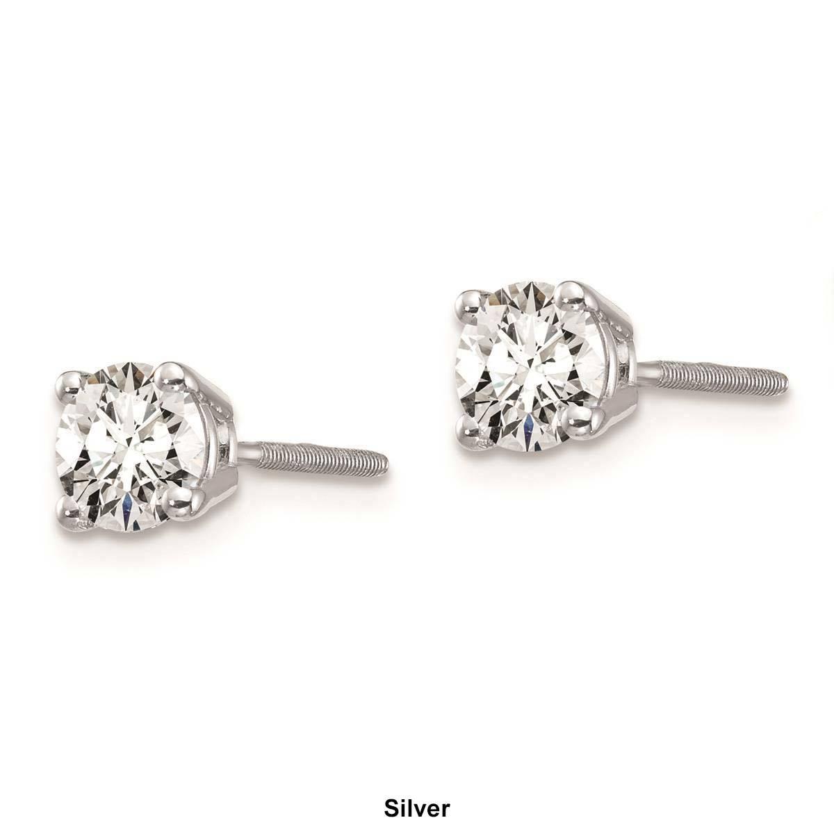 Pure Fire 14kt. Gold 2/3ctw. 4-Prong Diamond Screw-Back Earrings