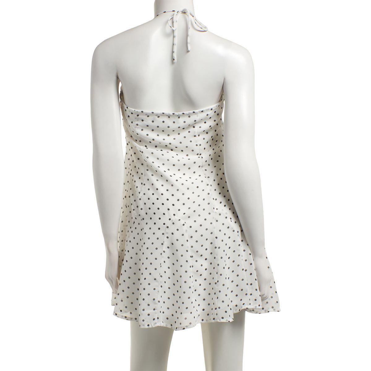 Juniors Madden Girl Pin Dot Chiffon Godet Halter Dress