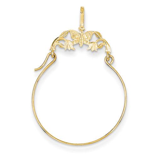 Gold Classics(tm) 14kt. Gold Butterflies Charm Holder
