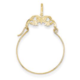 Gold Classics(tm) 14kt. Gold Butterflies Charm Holder
