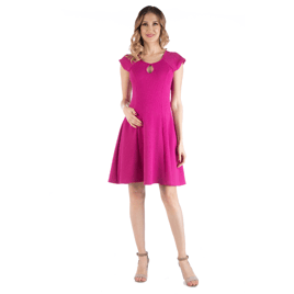 Plus Size 24/7 Comfort Apparel Keyhole Neck Maternity Dress