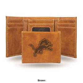 Mens NFL Detroit Lions Faux Leather Trifold Wallet