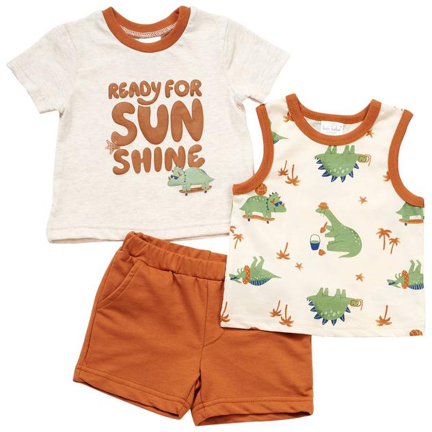 Baby Boy (12-24M) bon bébé® Dino Ready For Sun Shorts Set