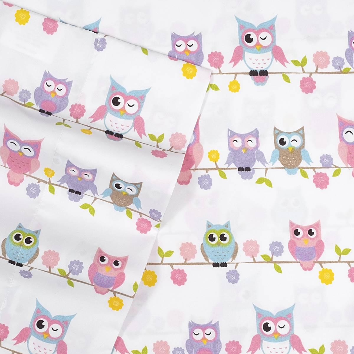Sweet Home Collection Kids Fun & Colorful Owls Sheet Set