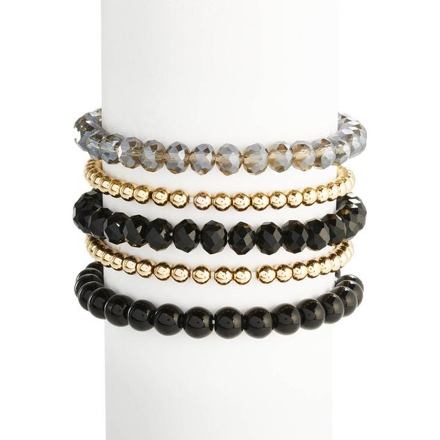 Ashley Cooper™ Gold-Plated Faceted Beads & CCB Beaded Bracelets