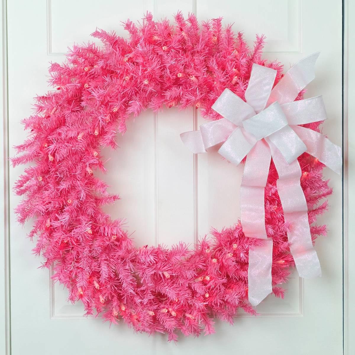 Northlight Seasonal 36in. Pink Spruce Artificial Christmas Wreath
